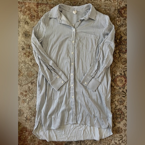 FLAWLESS Navy and White Striped Casual dress - Picture 5 of 7